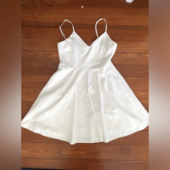 Lulus | Dresses | Lulus Way With Words White Lace Skater Dress Size Medium  | Poshmark
